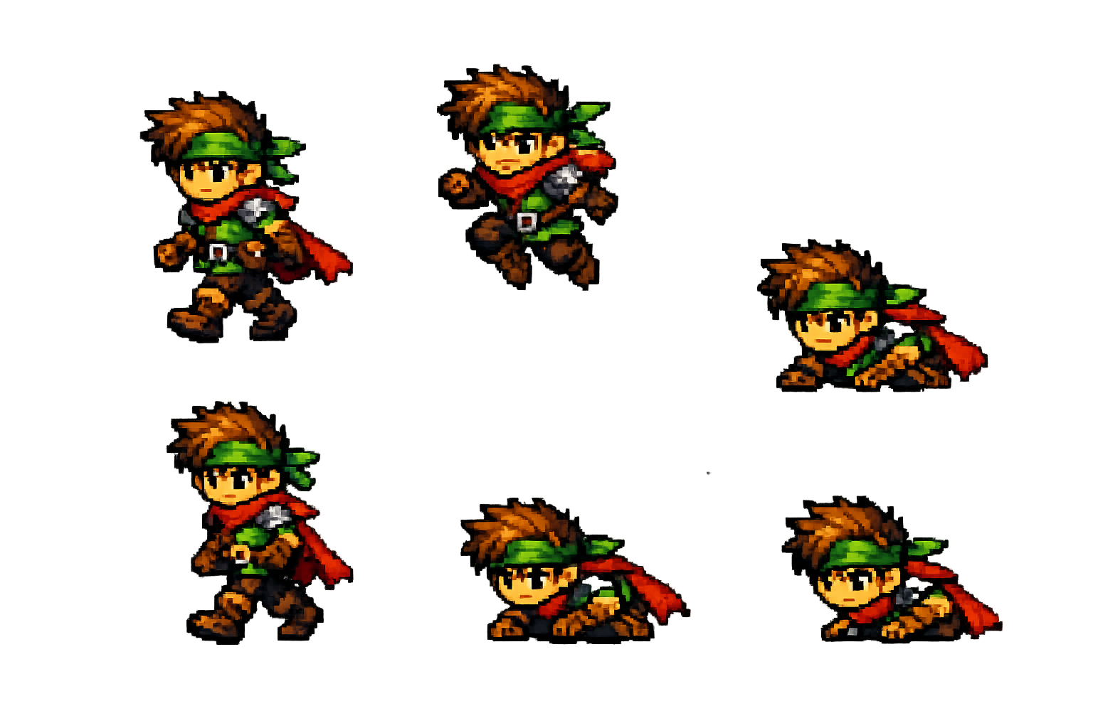Sprite 6 Movimientos 1536x1024 Divide En 6 Para Mover Al Personaje