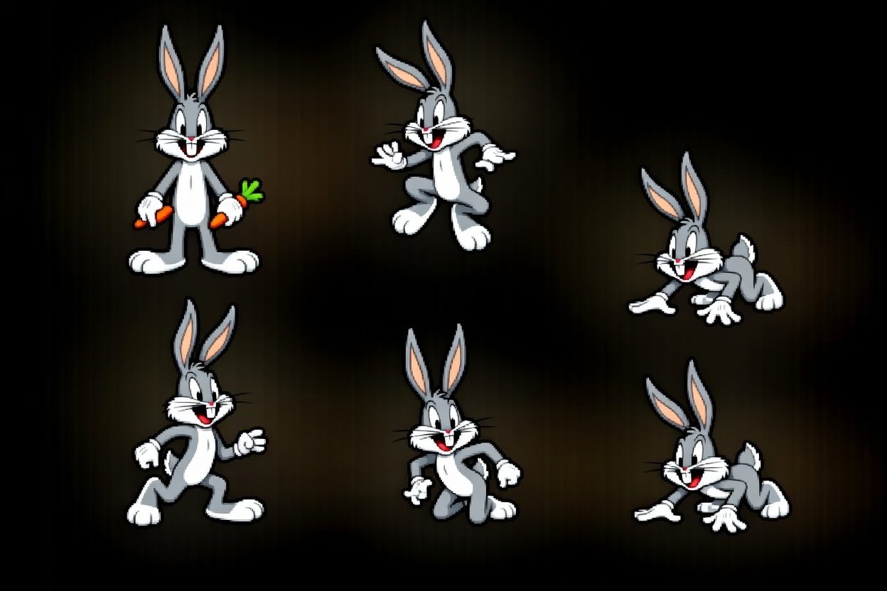 Sprite Bug Bunny 6 Movimientos 1536x1024 Divide En 6 Para Mover Al Personaje