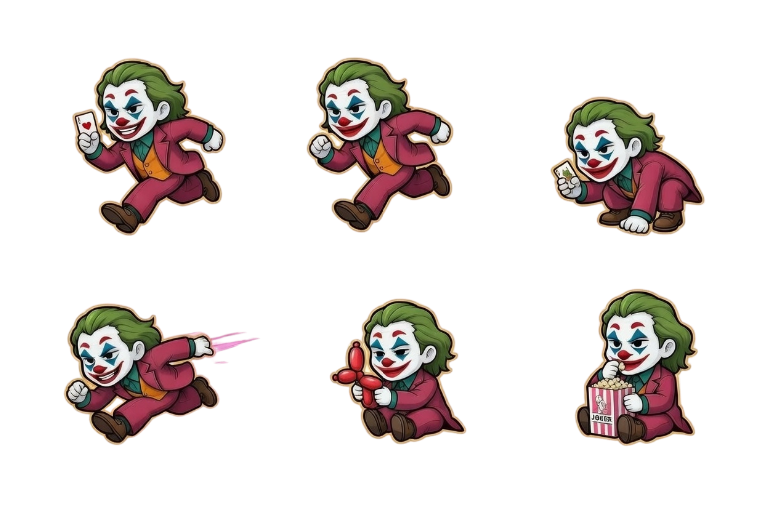 Sprite Joker DC 6 Movimientos 1536x1024 Divide En 6 Para Mover Al Personaje