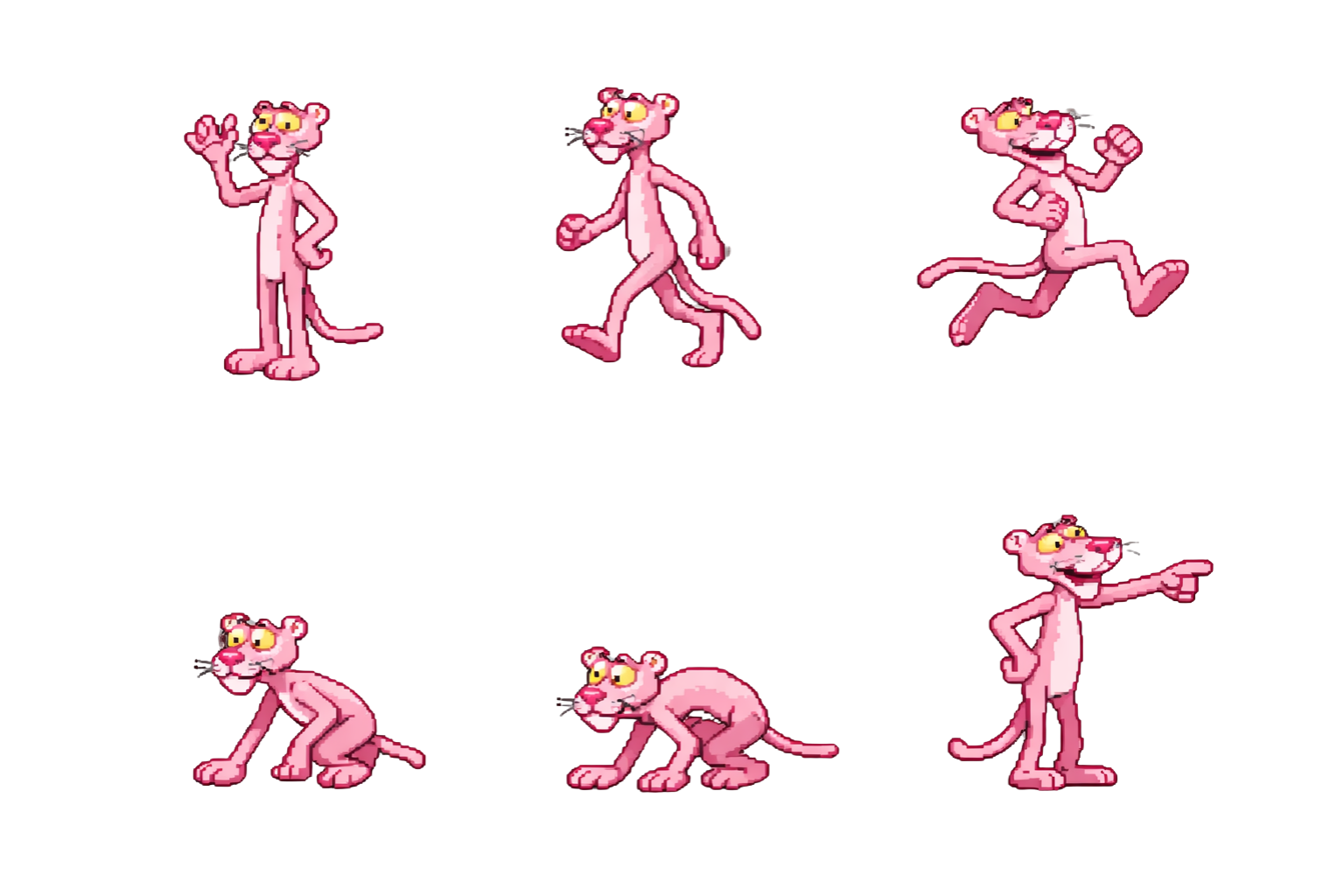 Sprite Pink Panter 6 Movimientos 1536x1024 Divide En 6 Para Mover Al Personaje
