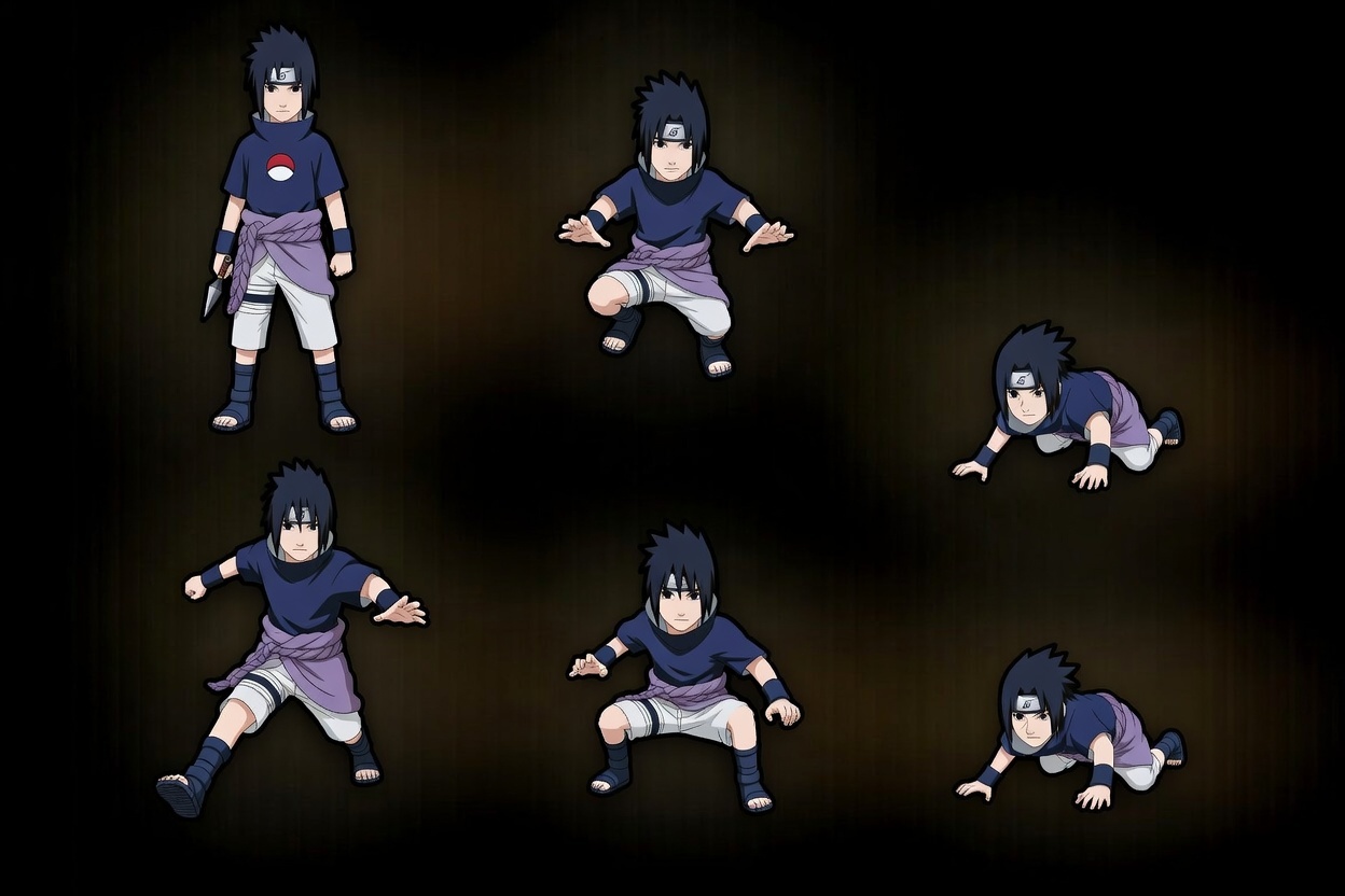 Sprite Sasuke2 6 Movimientos 1536x1024 Divide En 6 Para Mover Al Personaje