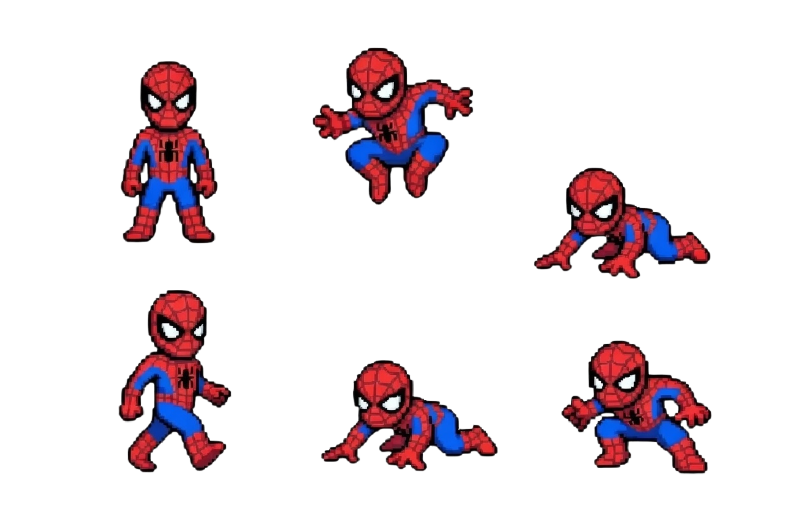 Sprite Spider Man 6 Movimientos 1536x1024 Divide En 6 Para Mover Al Personaje