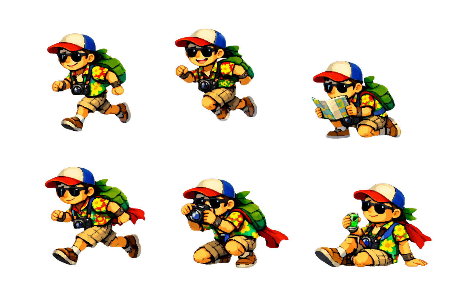 Sprite Turista 6 Movimientos 1536x1024 Divide En 6 Para Mover Al Personaje