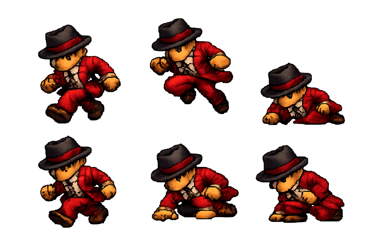 Sprite Villano Hombre Ogg2 6 Movimientos 1536x1024 Divide En 6 Para Mover Al Personaje