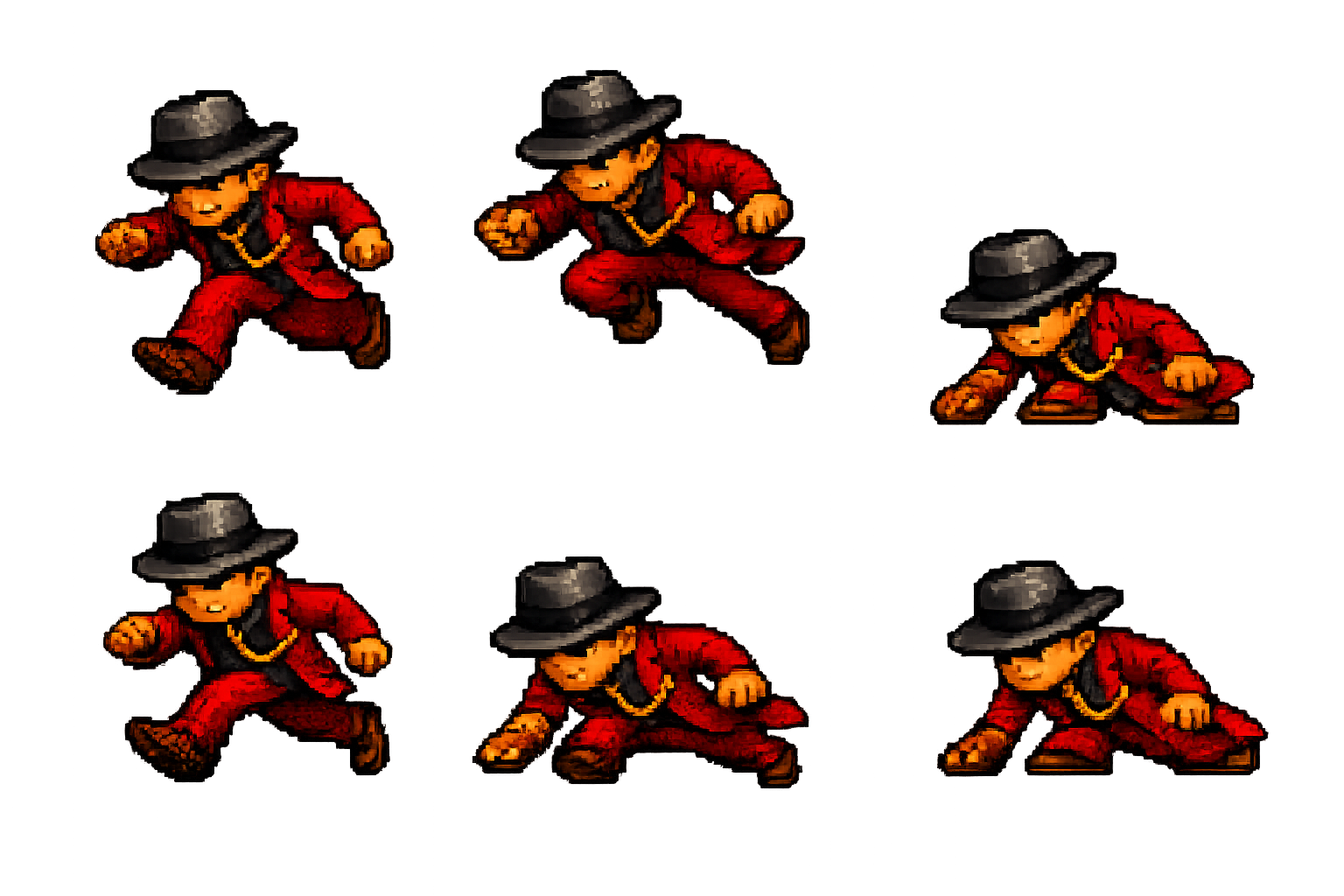 Sprite Villano Og DC 6 Movimientos 1536x1024 Divide En 6 Para Mover Al Personaje