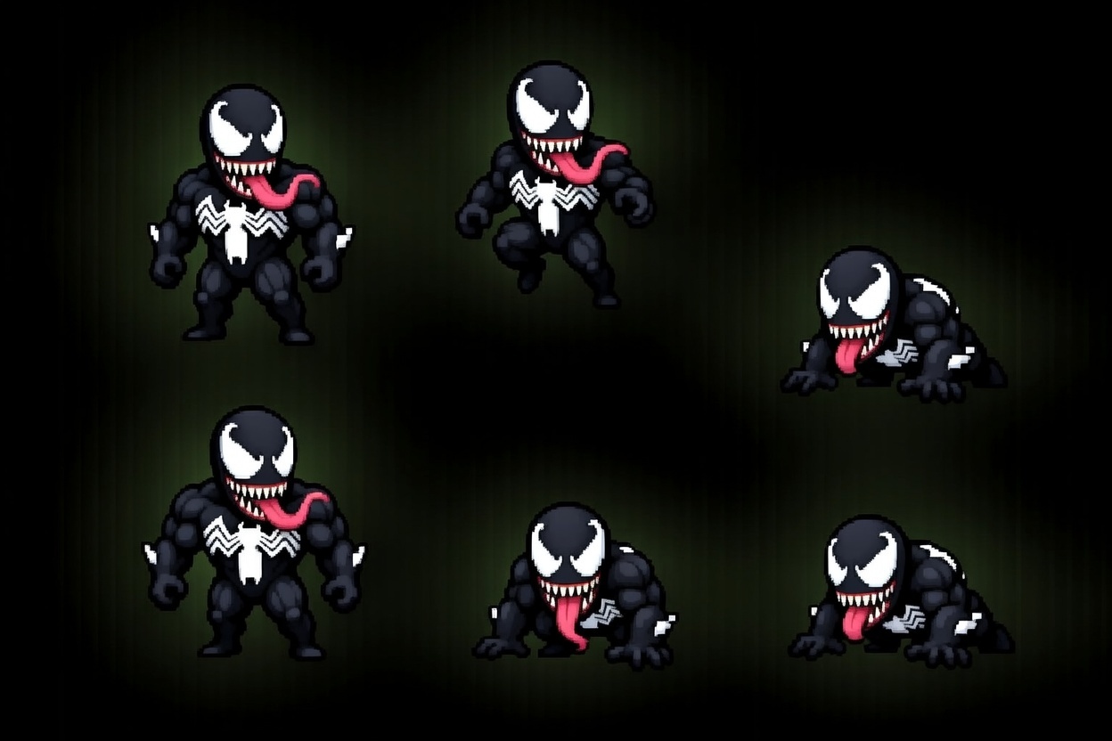 Sprite Villano Venom DC 6 Movimientos 1536x1024 Divide En 6 Para Mover Al Personaje
